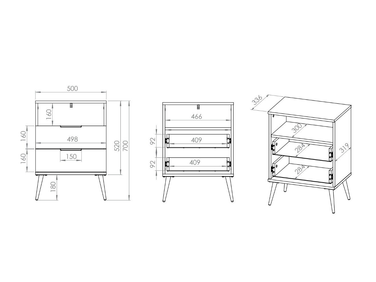 Table de chevet Odenovu 107