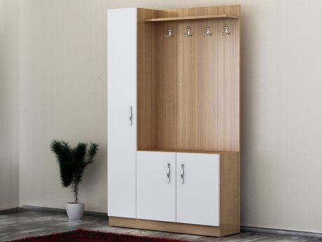 Előszoba garnitúra Kailua 595 (Fehér + Tikfa)
