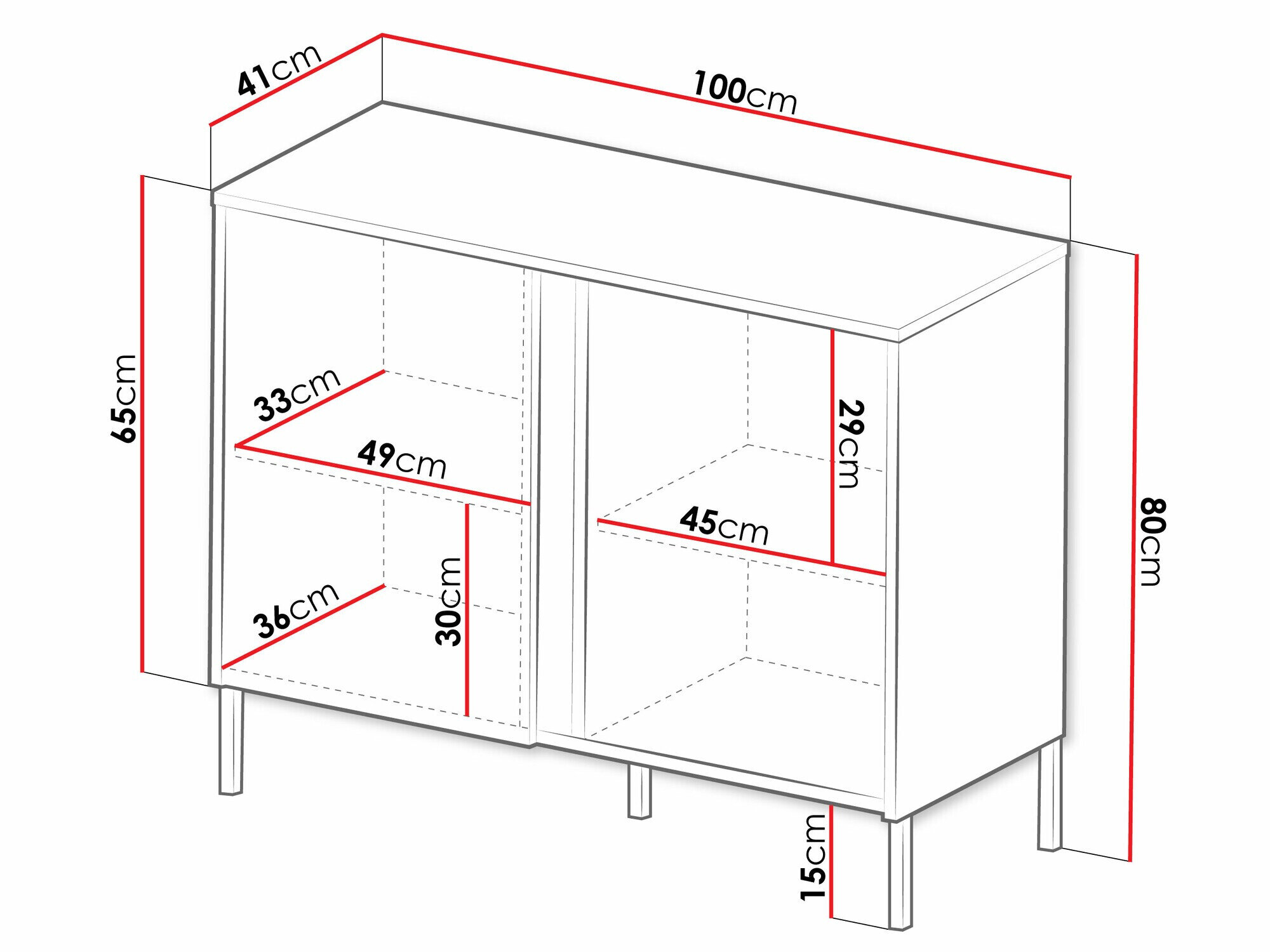 Skænk Lumiri 103 (Egetræ + Sort)