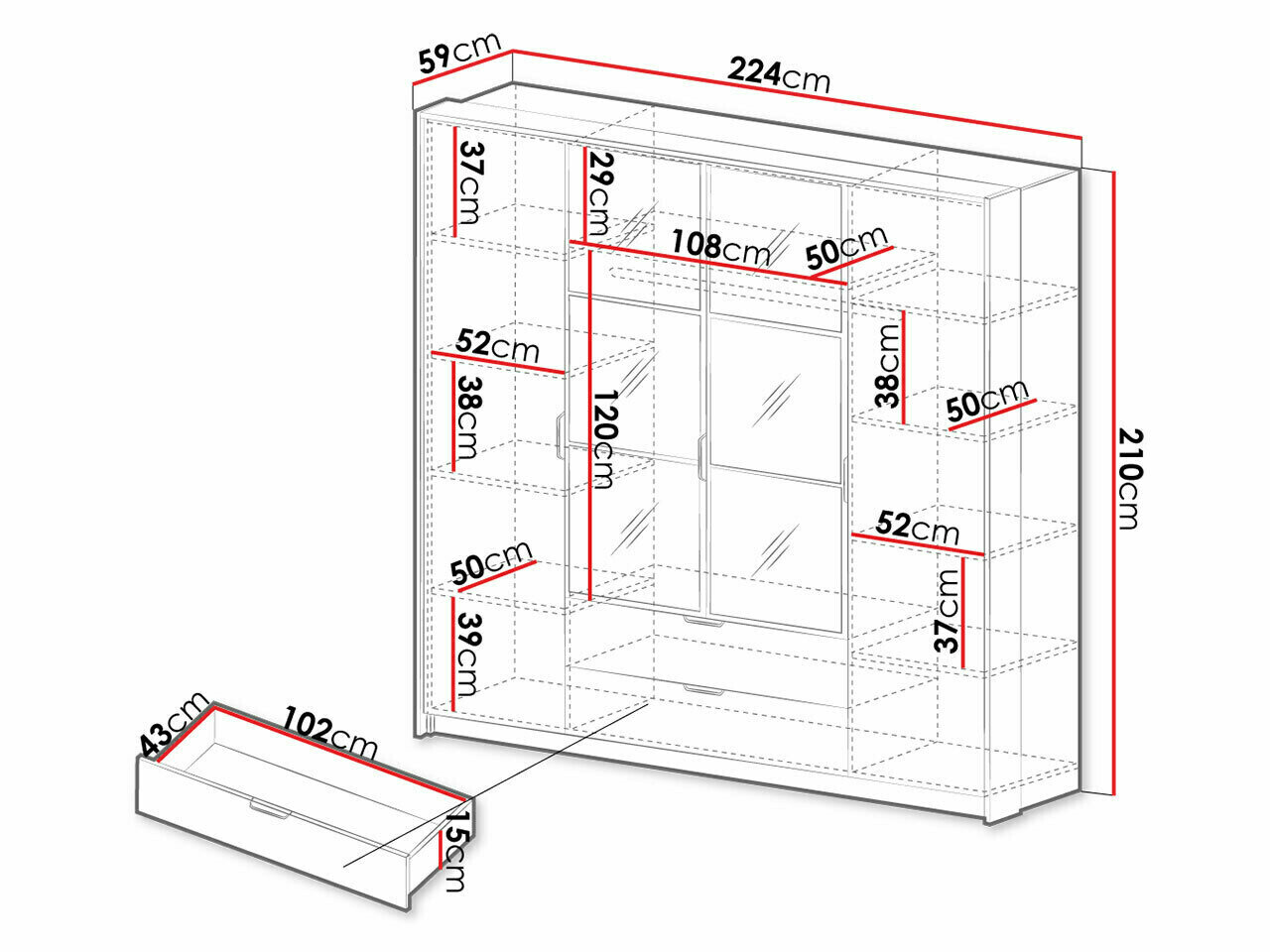 Garderobeskab Flodale 101