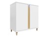 Dressoir Florem II (Wit + Glanzend wit + Licht hout)