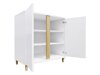 Dressoir Florem II (Wit + Glanzend wit + Licht hout)