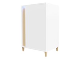 Dressoir Florem (Wit + Glanzend wit + Licht hout)