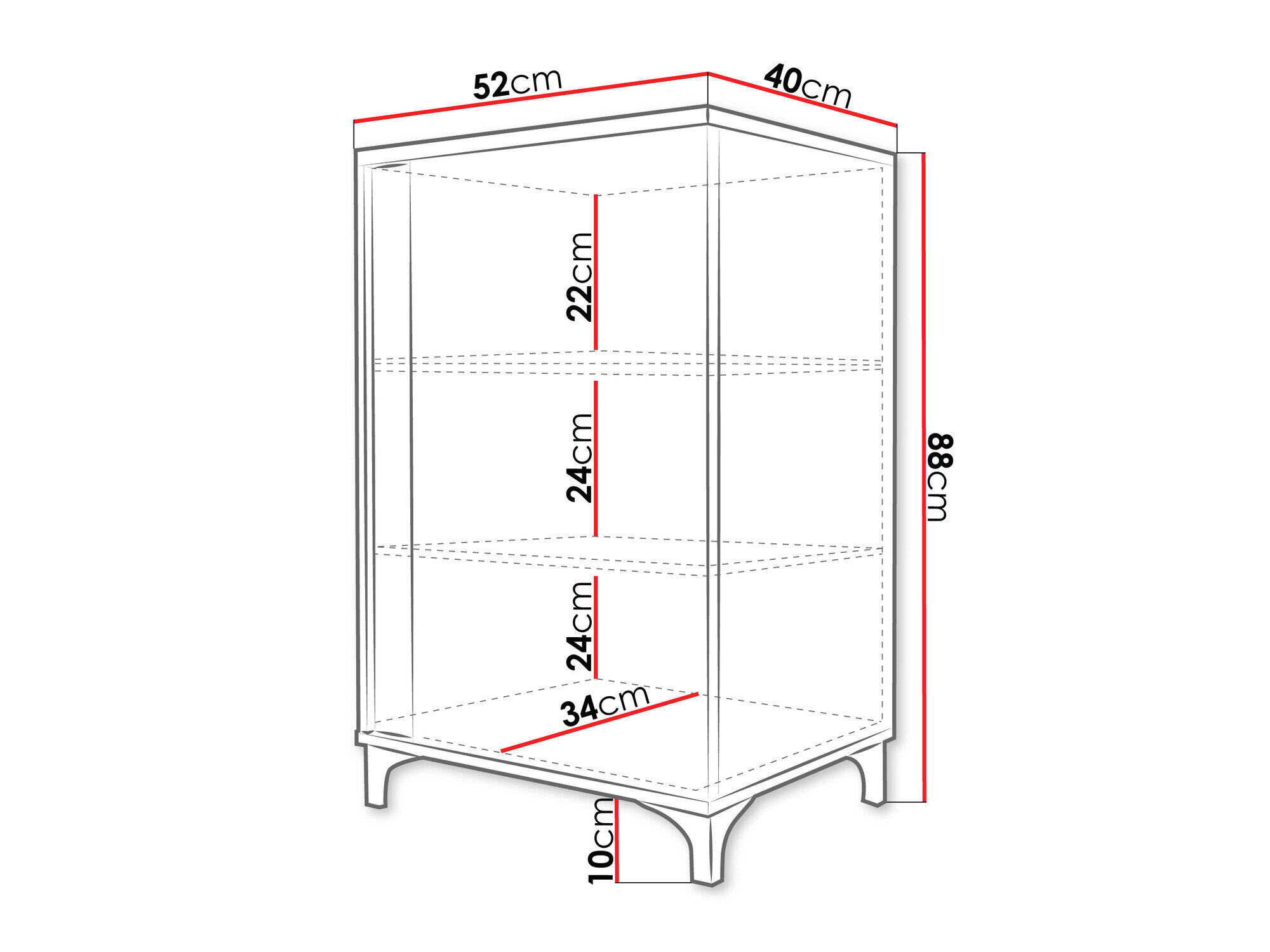 Skænk Florem I (Hvid + Glansfuld hvid + Blank sort)