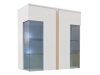 Dressoir Florem III (Wit + Glanzend wit + Licht hout)