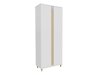 Kledingkast Florem (Wit + Glanzend wit + Licht hout)