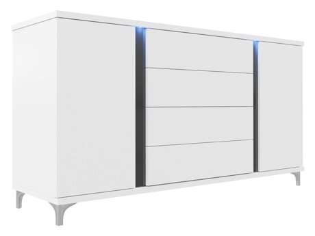 Ladekast Florem (Wit + Glanzend wit + Glanzend zwart)