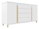 Ladekast Florem (Wit + Glanzend wit + Licht hout)