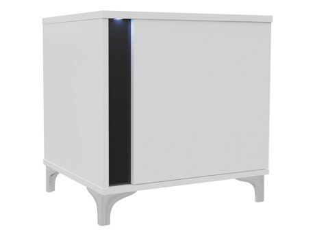 Nachtkastje Florem (Wit + Glanzend wit + Glanzend zwart)