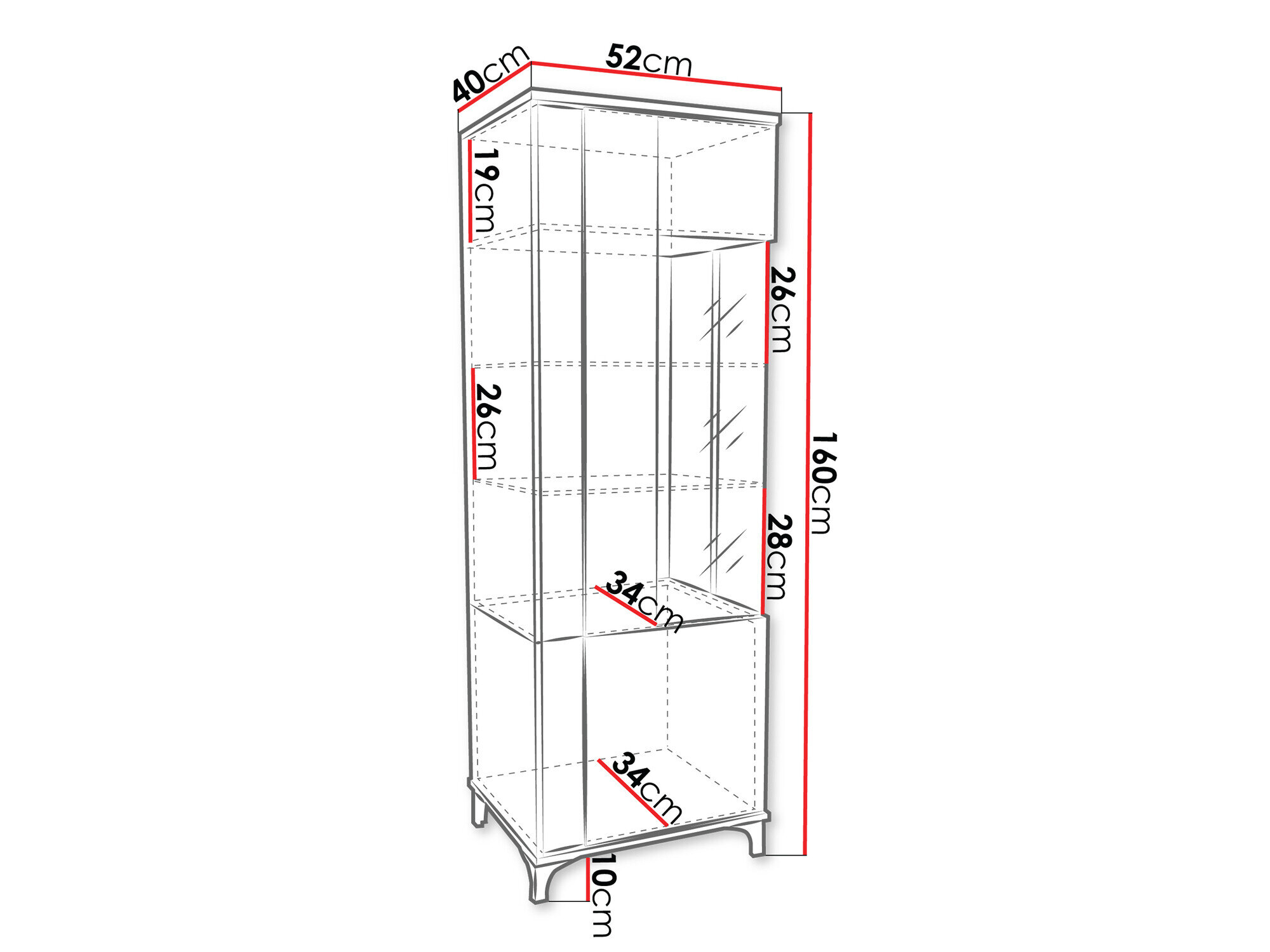 Reol Florem (Hvid + Glansfuld hvid + Blank sort)