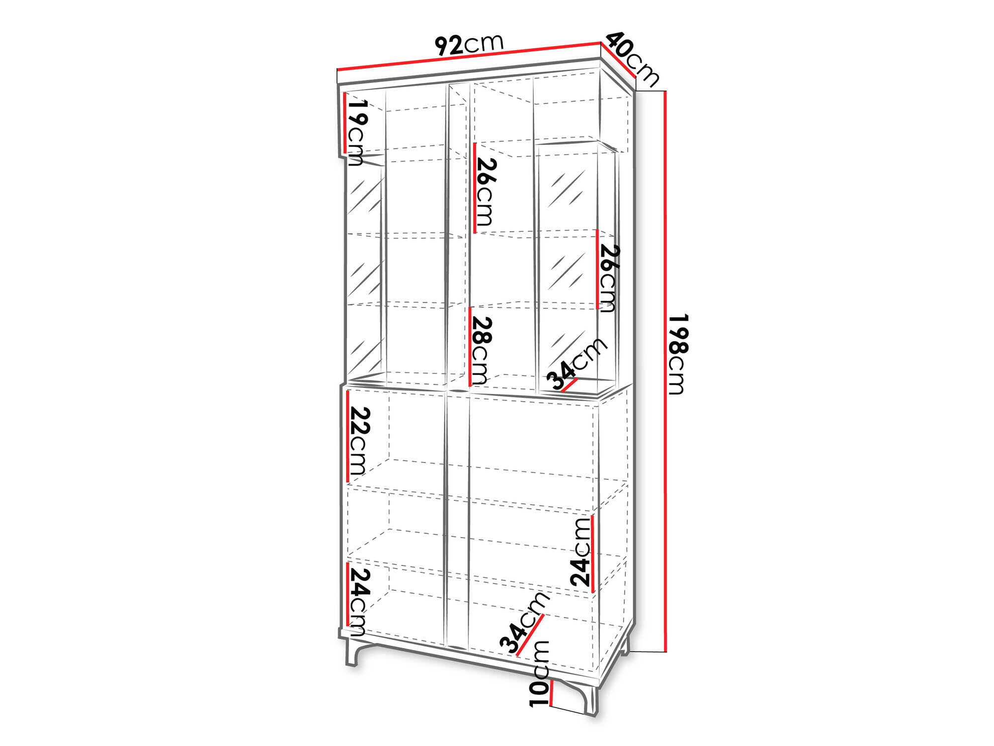 Reol Livseri 116 (Hvid + Glansfuld hvid)