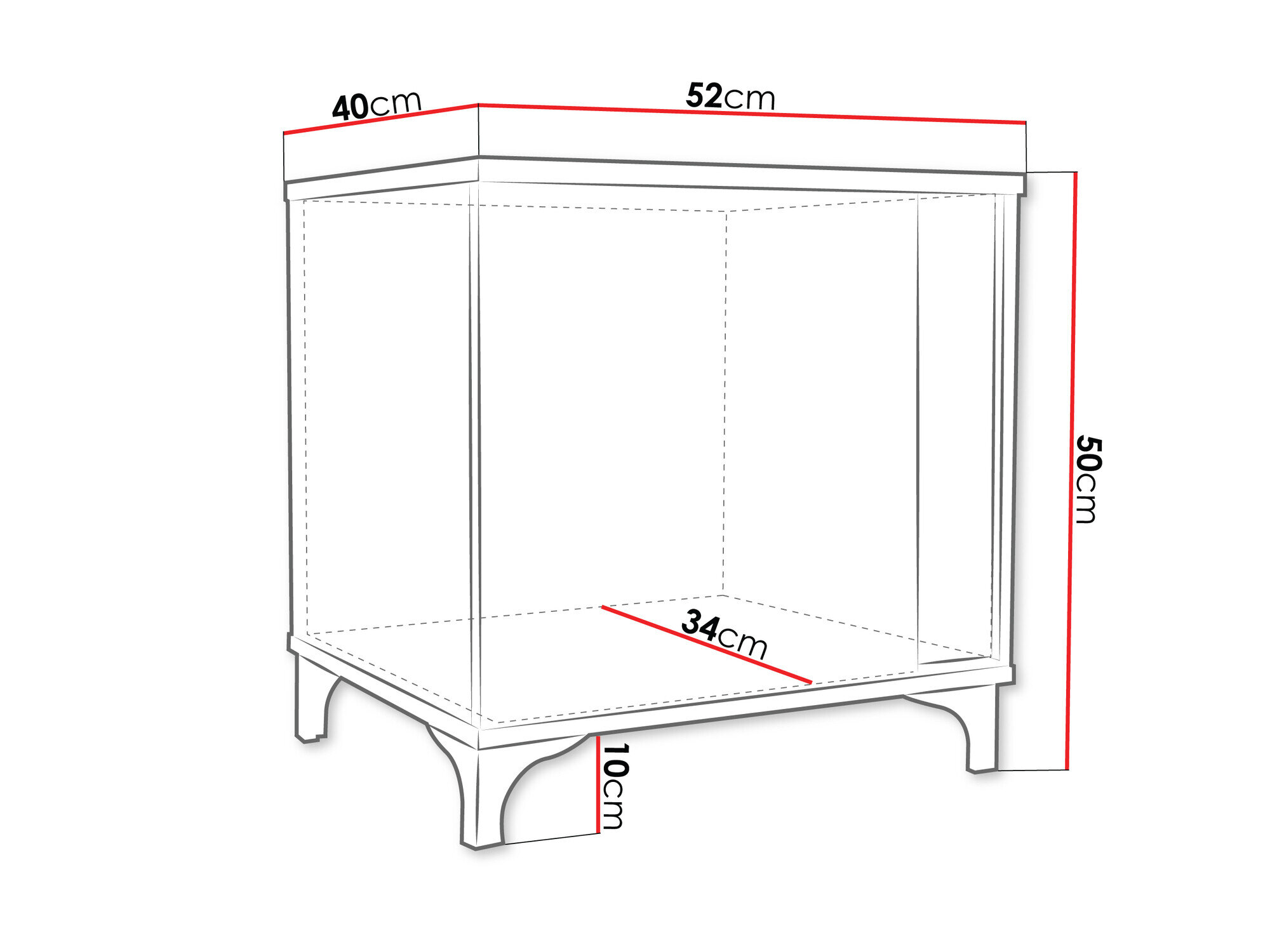 Sengebord Florem I (Hvid + Glansfuld hvid + Blank sort)