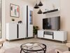 TV-bord Florem (Hvid + Glansfuld hvid + Blank sort)