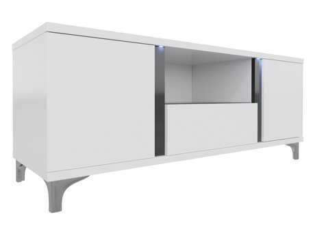 TV-meubel Florem (Wit + Glanzend wit + Glanzend zwart)