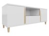 TV-meubel Florem (Wit + Glanzend wit + Licht hout)