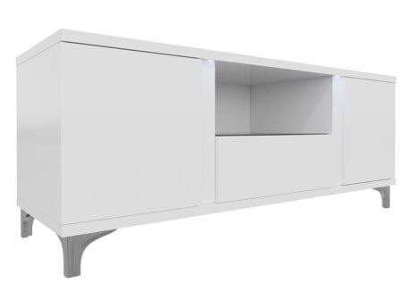 TV-meubel Florem (Wit + Glanzend wit)