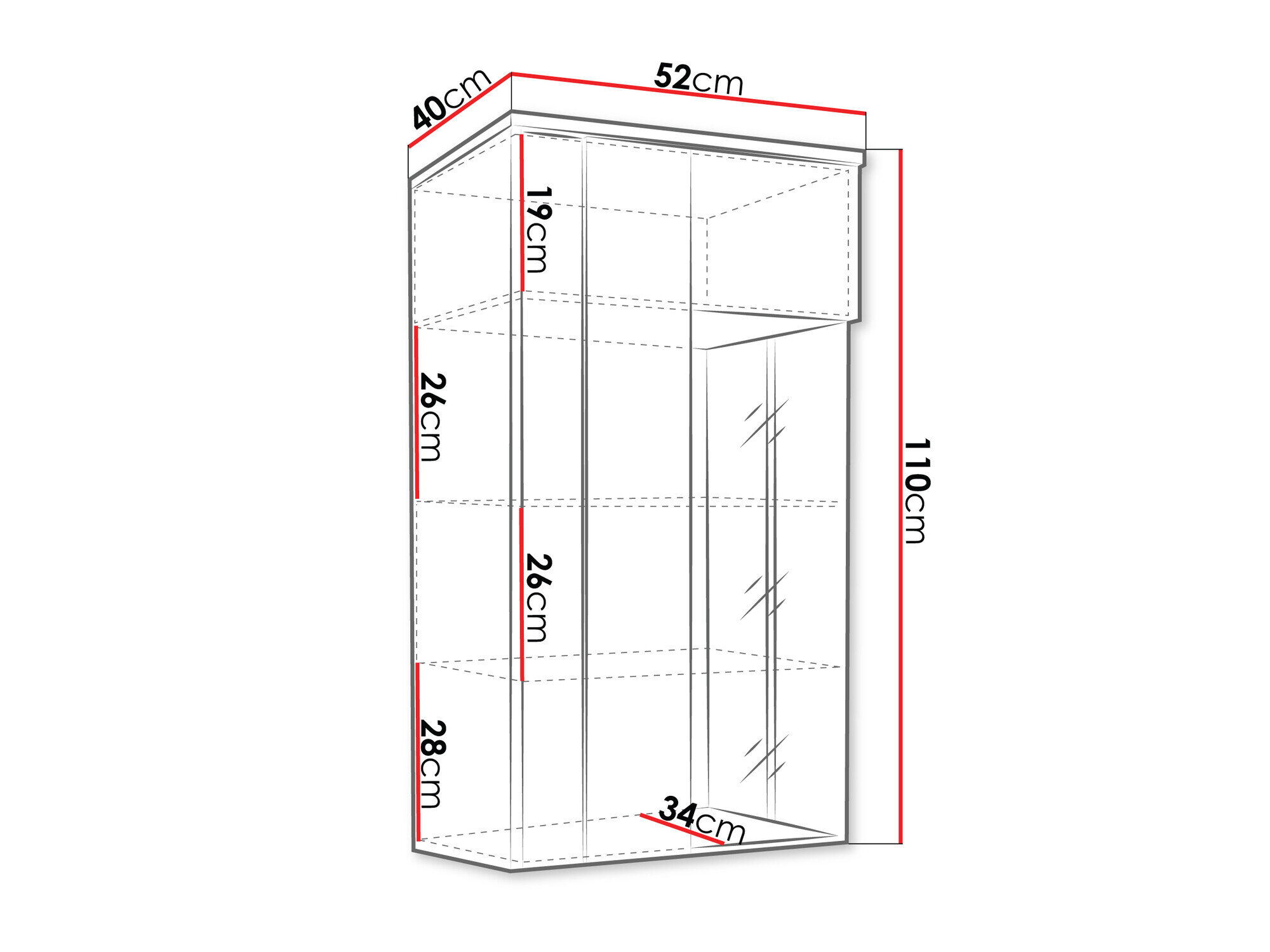 Vægskab Florem (Hvid + Glansfuld hvid)