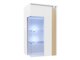 Wandkast Florem I (Wit + Glanzend wit + Licht hout)