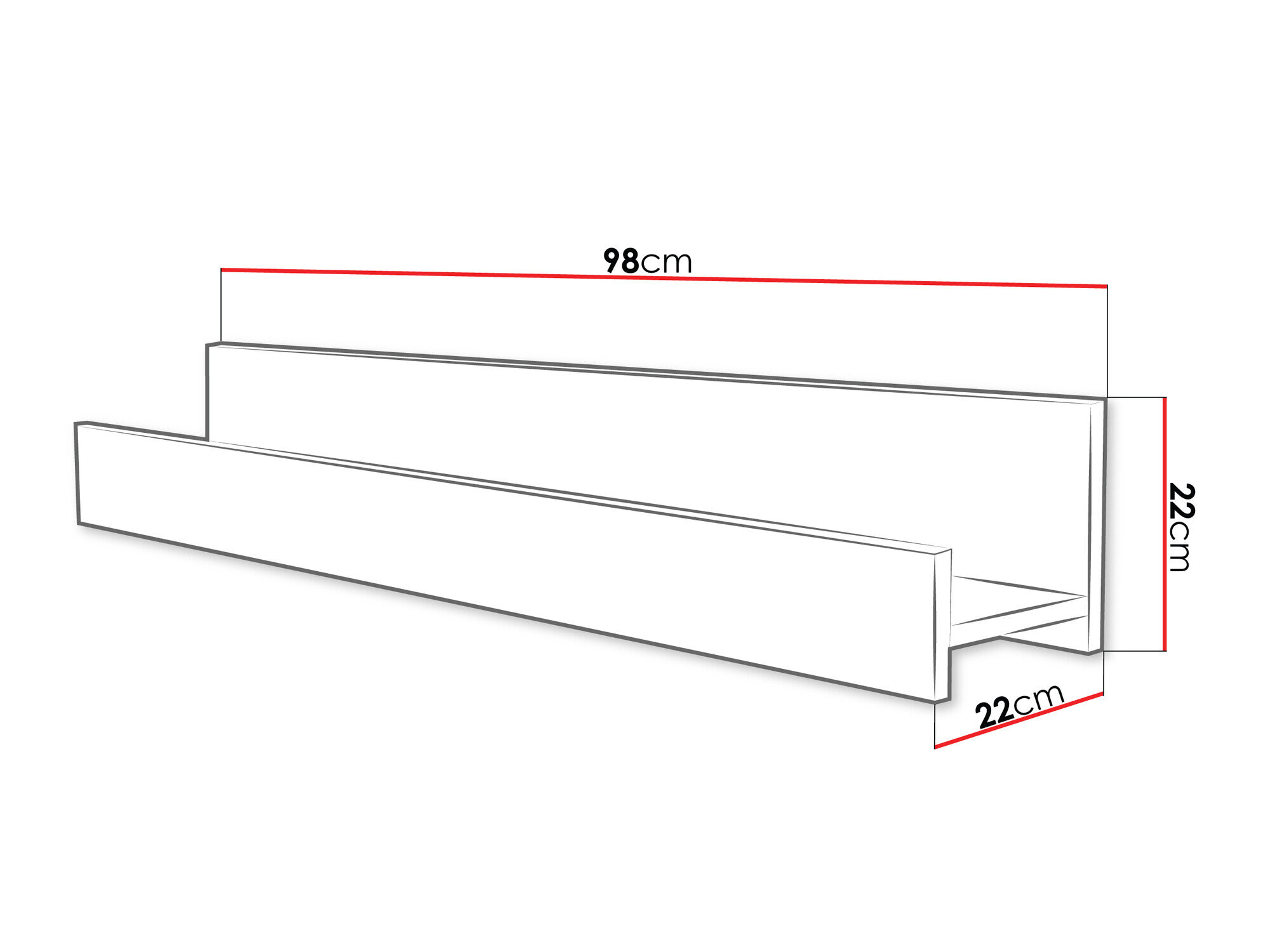 Wandplank Florem (Wit + Glanzend wit)