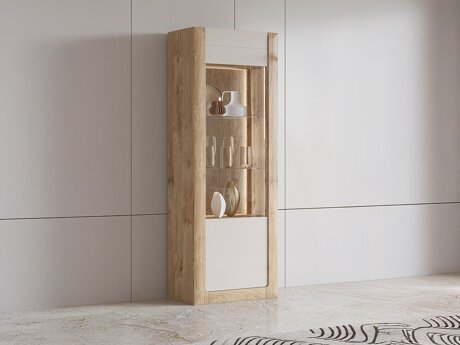 Reol Sovera 101 (Gylden eg + Lys grå)