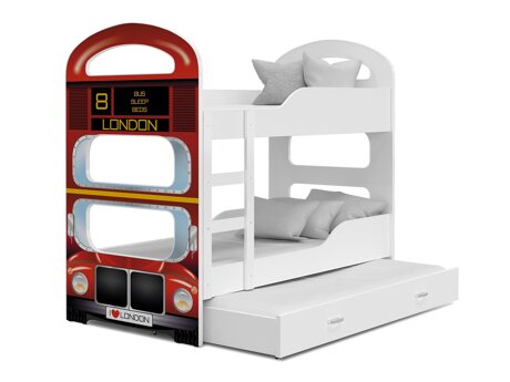 Køjeseng Aurora 116 (Hvid + Rød)