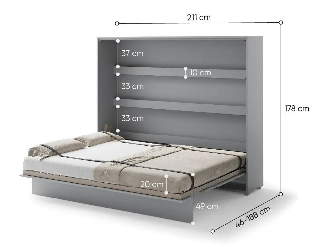Vægseng Concept Pro Lenart Levfere 115 (Grå)