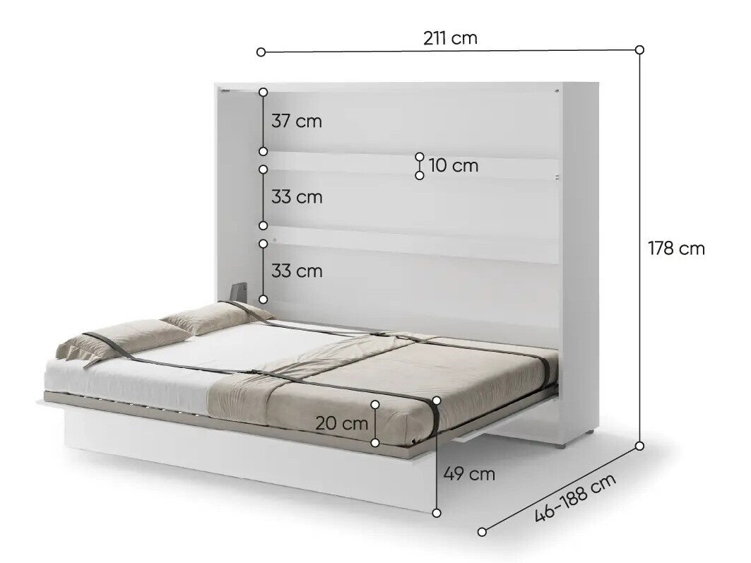 Vægseng Concept Pro Lenart Levfere 115 (Hvid)