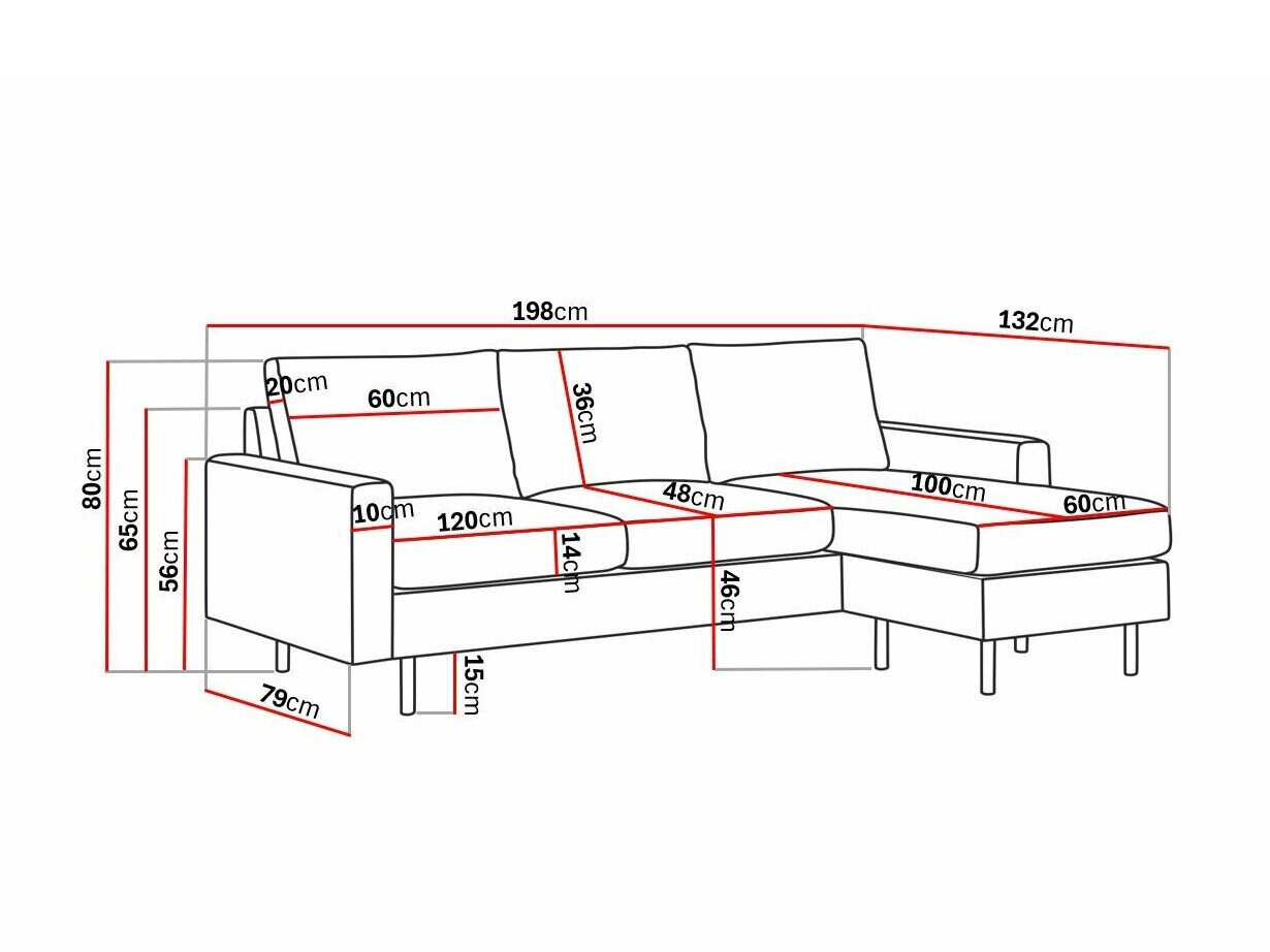 Hjørnesofa Dortesa 120 (Lincoln 03)