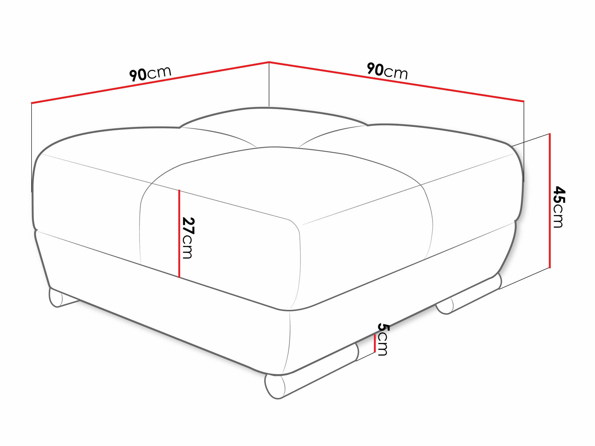 Polstret bænk Signis (Velo 623)