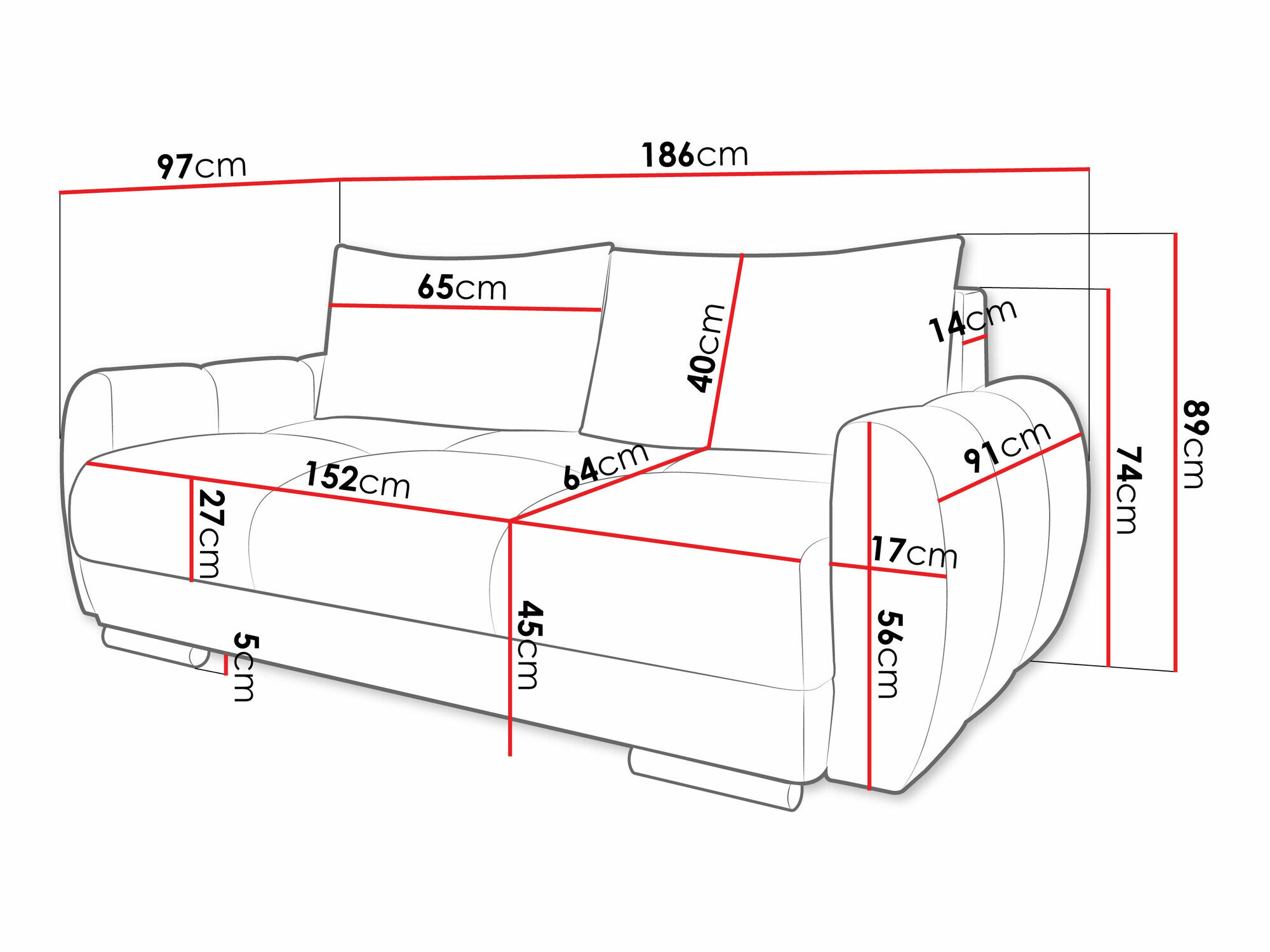 Sofa Camden 102 (Velo 627)