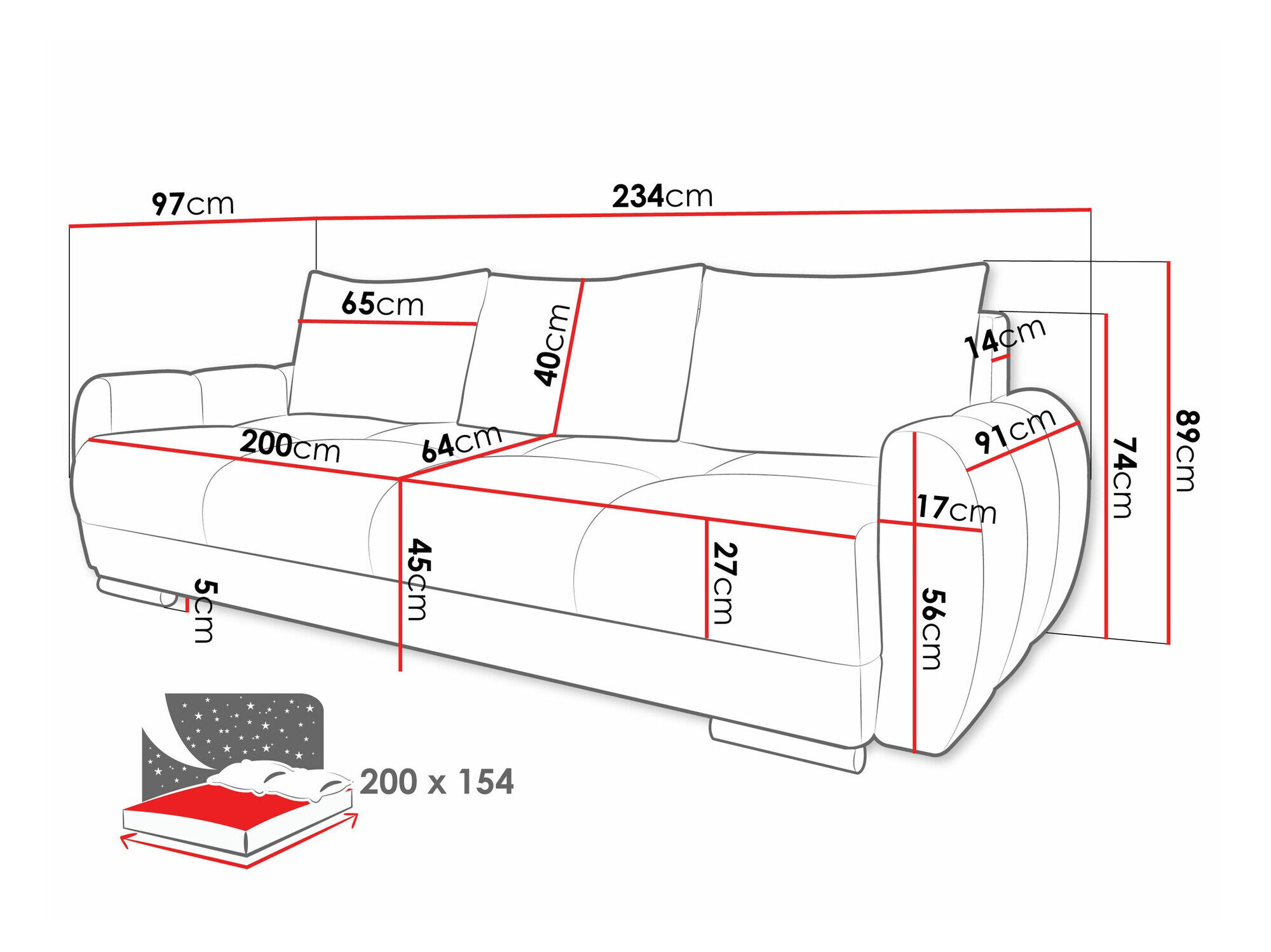 Sovesofa Camden 103 (Velo 621)