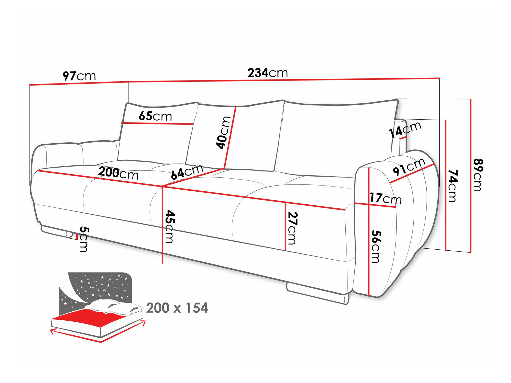 Sovesofa Camden 103 (Velo 627)