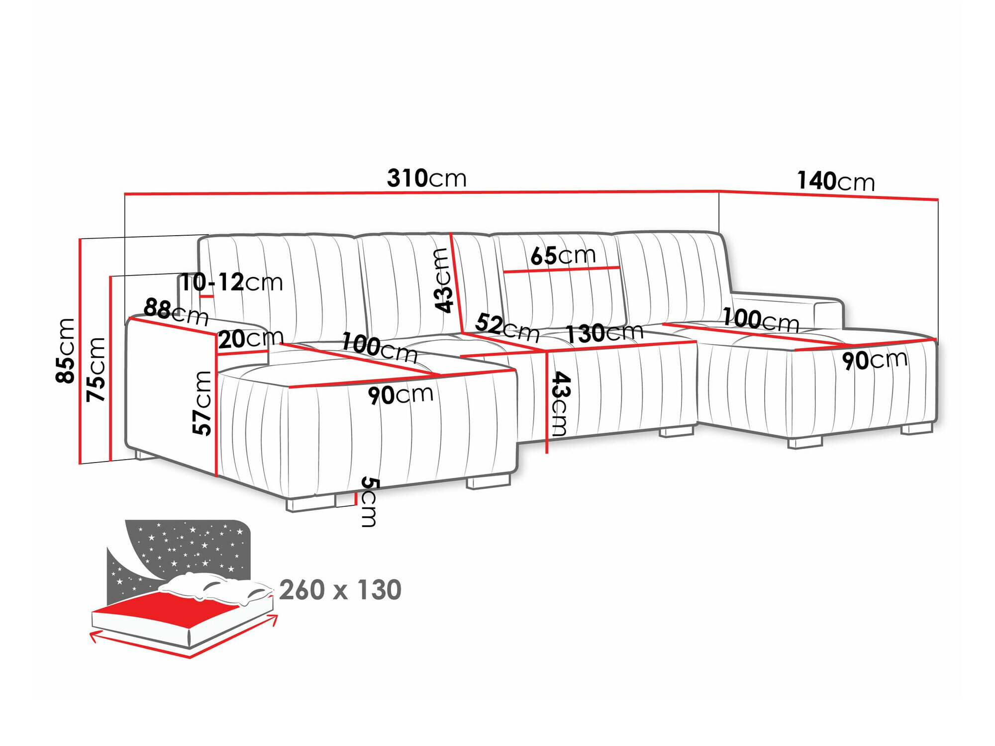 Hjørnesofa Columbus 232 (Manila 16)