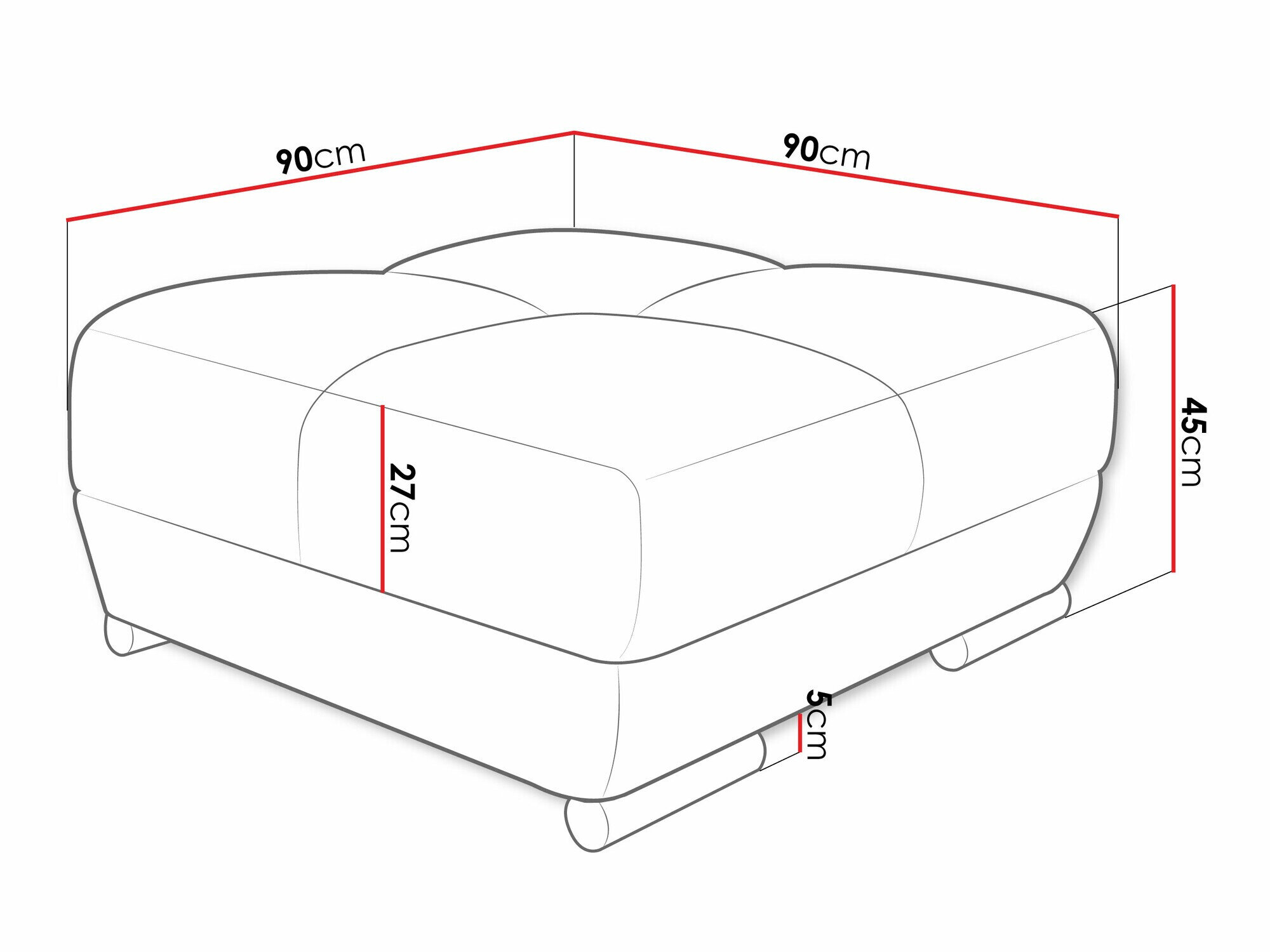 Polstret bænk Signis (Velo 636)