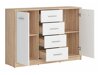 Ladekast Novsore 118 (Wit + Sonoma eik)