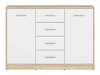 Ladekast Novsore 118 (Wit + Sonoma eik)