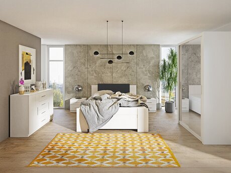 Soveværelsessæt Catromi 112 (Hvid + Soft Pik 011)