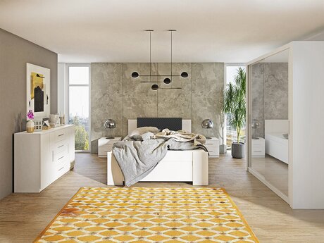 Soveværelsessæt Catromi 113 (Hvid + Soft Pik 011)