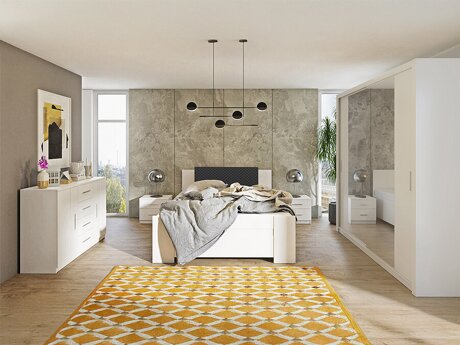 Soveværelsessæt Catromi 114 (Hvid + Soft Pik 011)