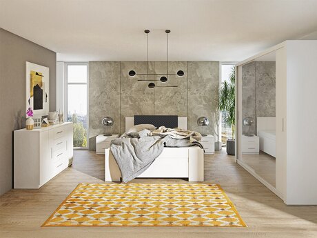 Soveværelsessæt Catromi 121 (Hvid + Soft Pik 011)