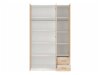 Garderobeskab Novsore 134 (Hvid + Sonoma eg)