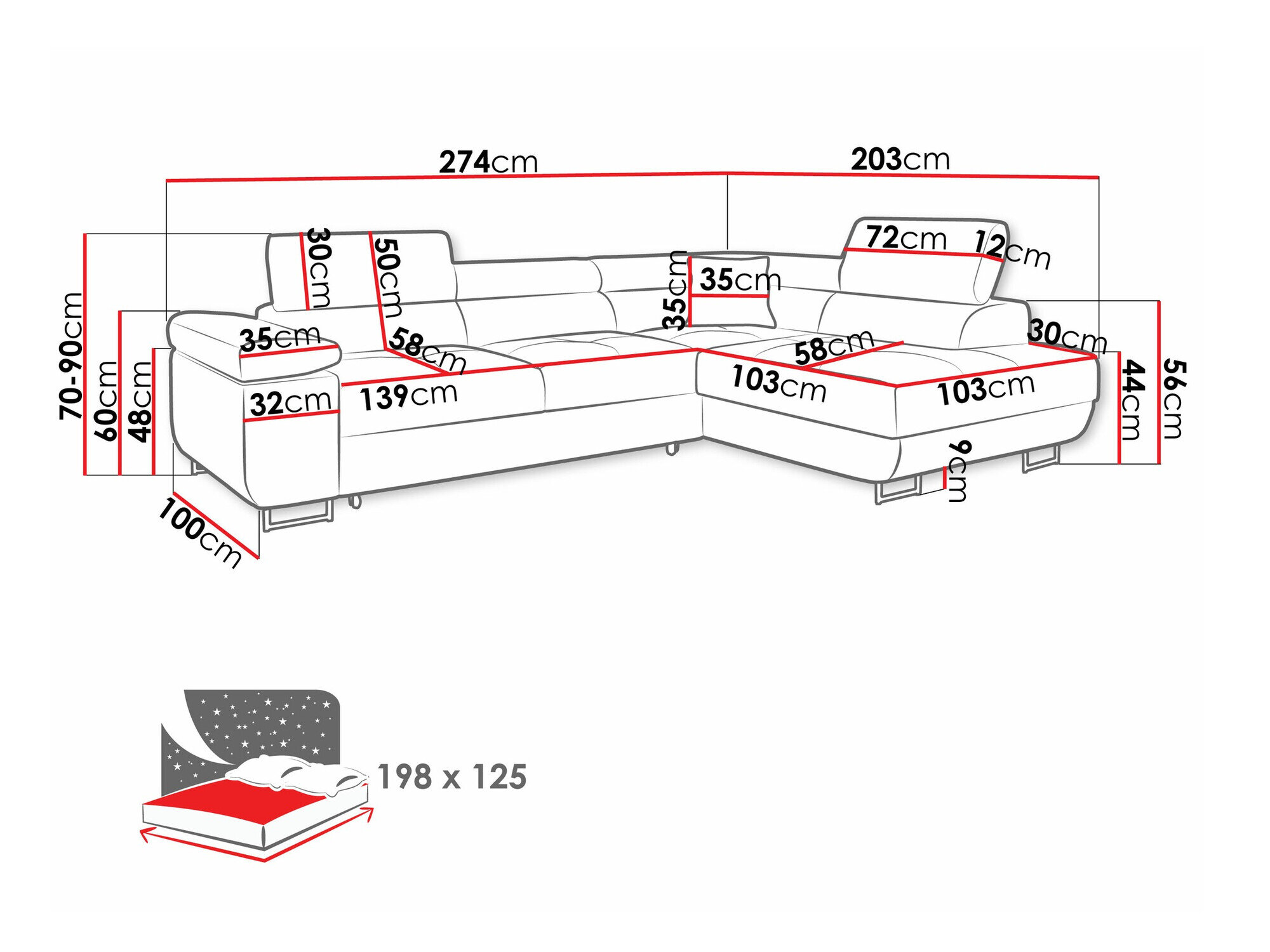 Hjørnesofa Comfivo Eliferu 100 (Flow 06)