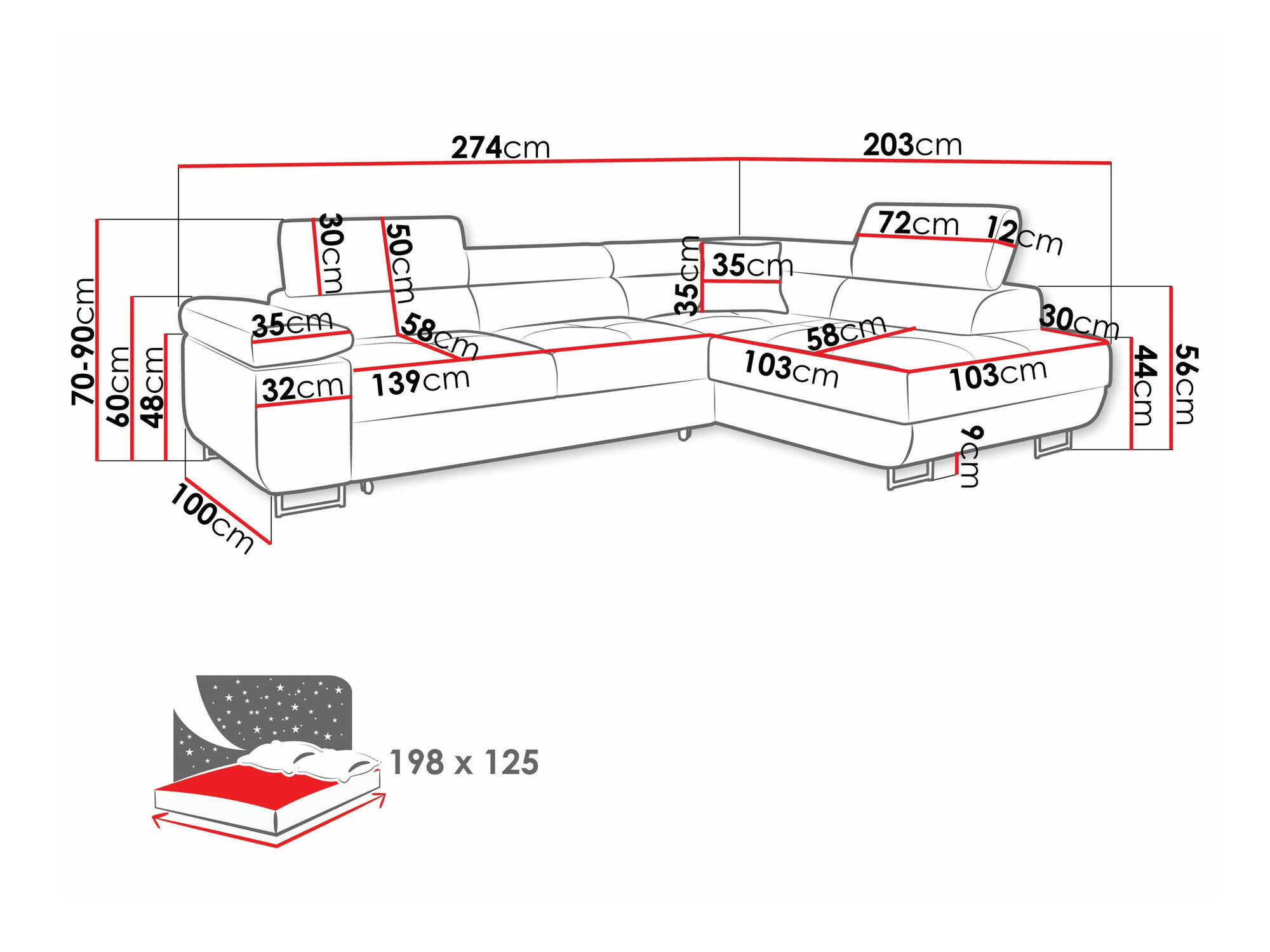 Hjørnesofa Comfivo Eliferu 100 (Lux 05)