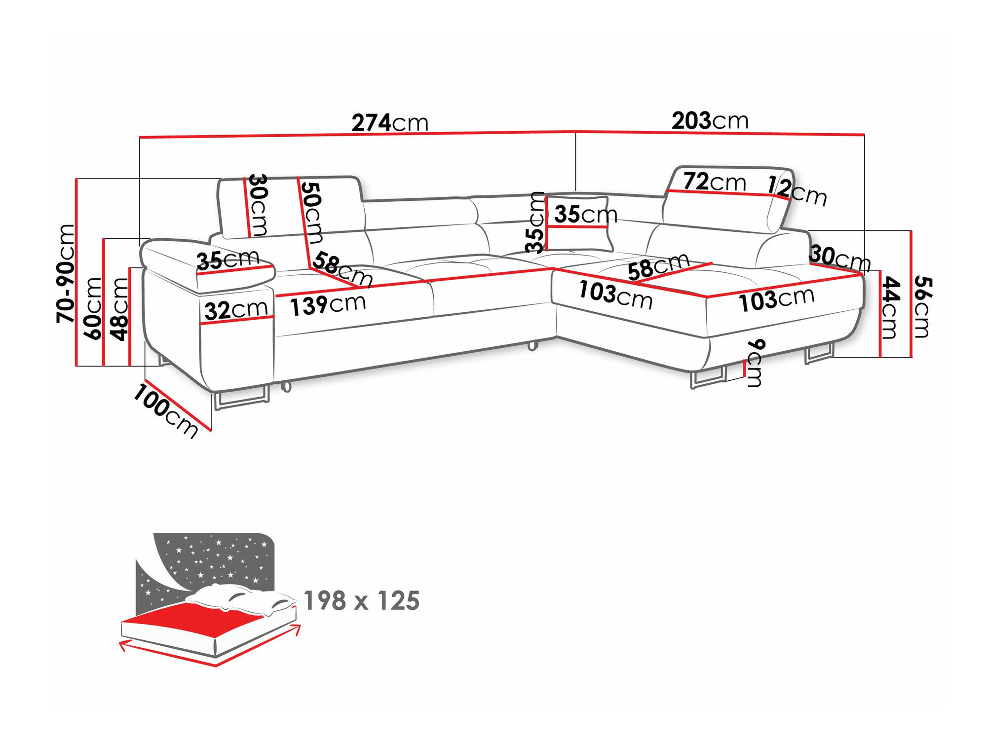 Hjørnesofa Comfivo Eliferu 100 (Soft 029 + Lux 05)