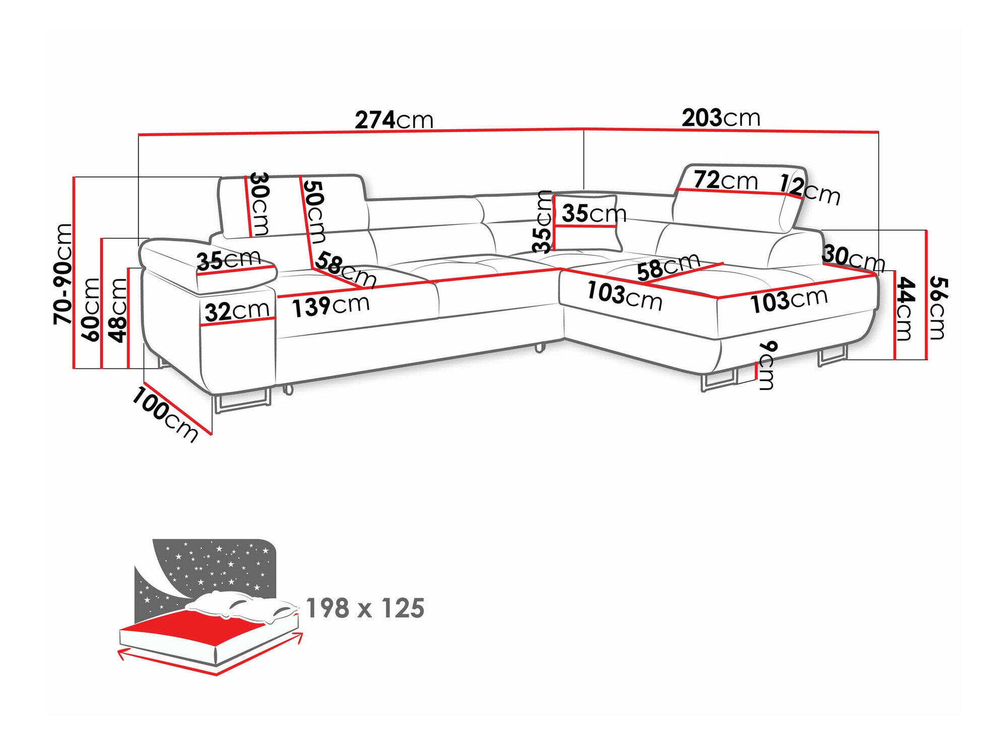 Hjørnesofa Comfivo Eliferu 100 (Soft 029 + Lux 05)