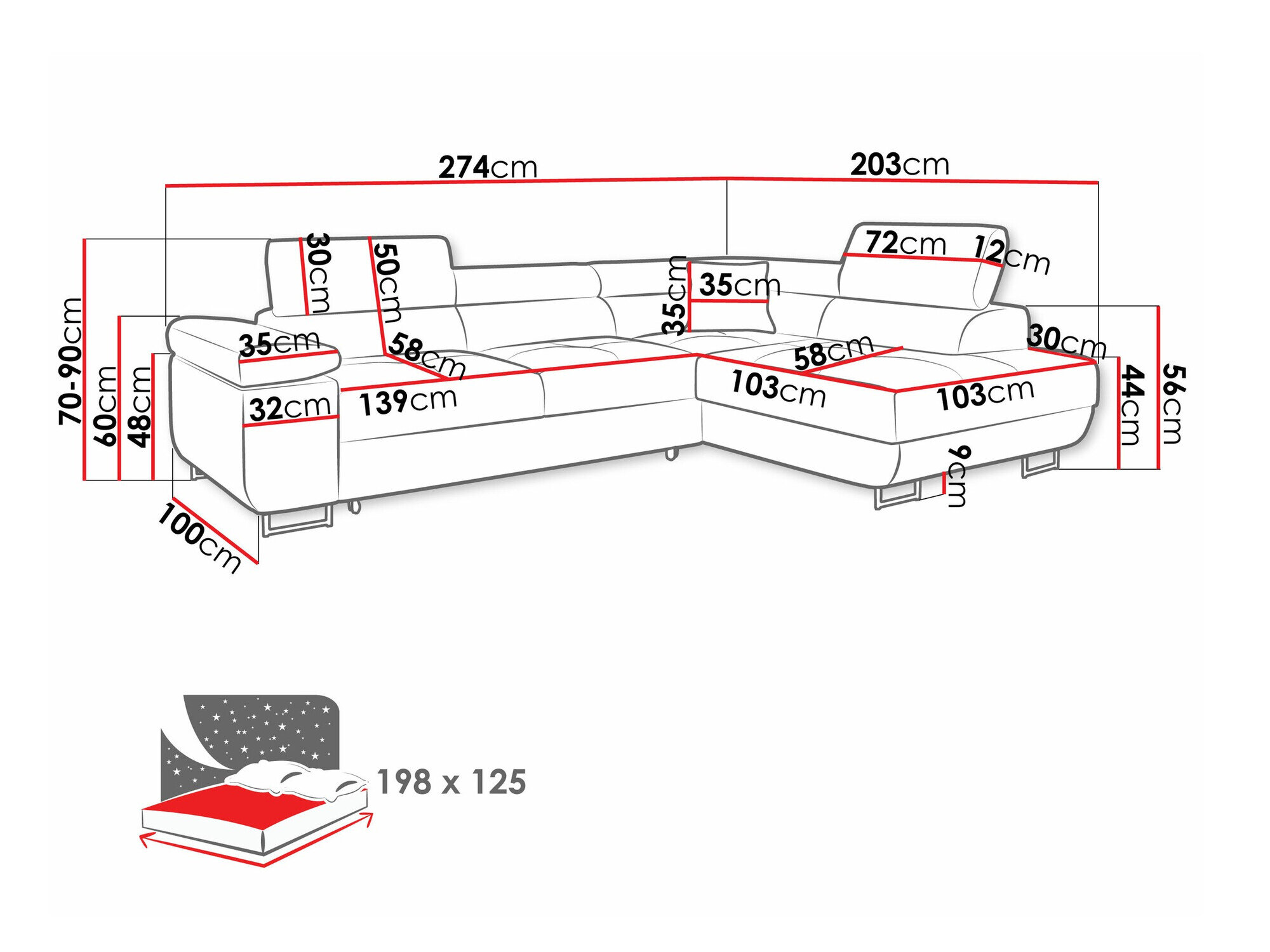 Hjørnesofa Comfivo Eliferu 100 (Soft 066 + Lux 03)