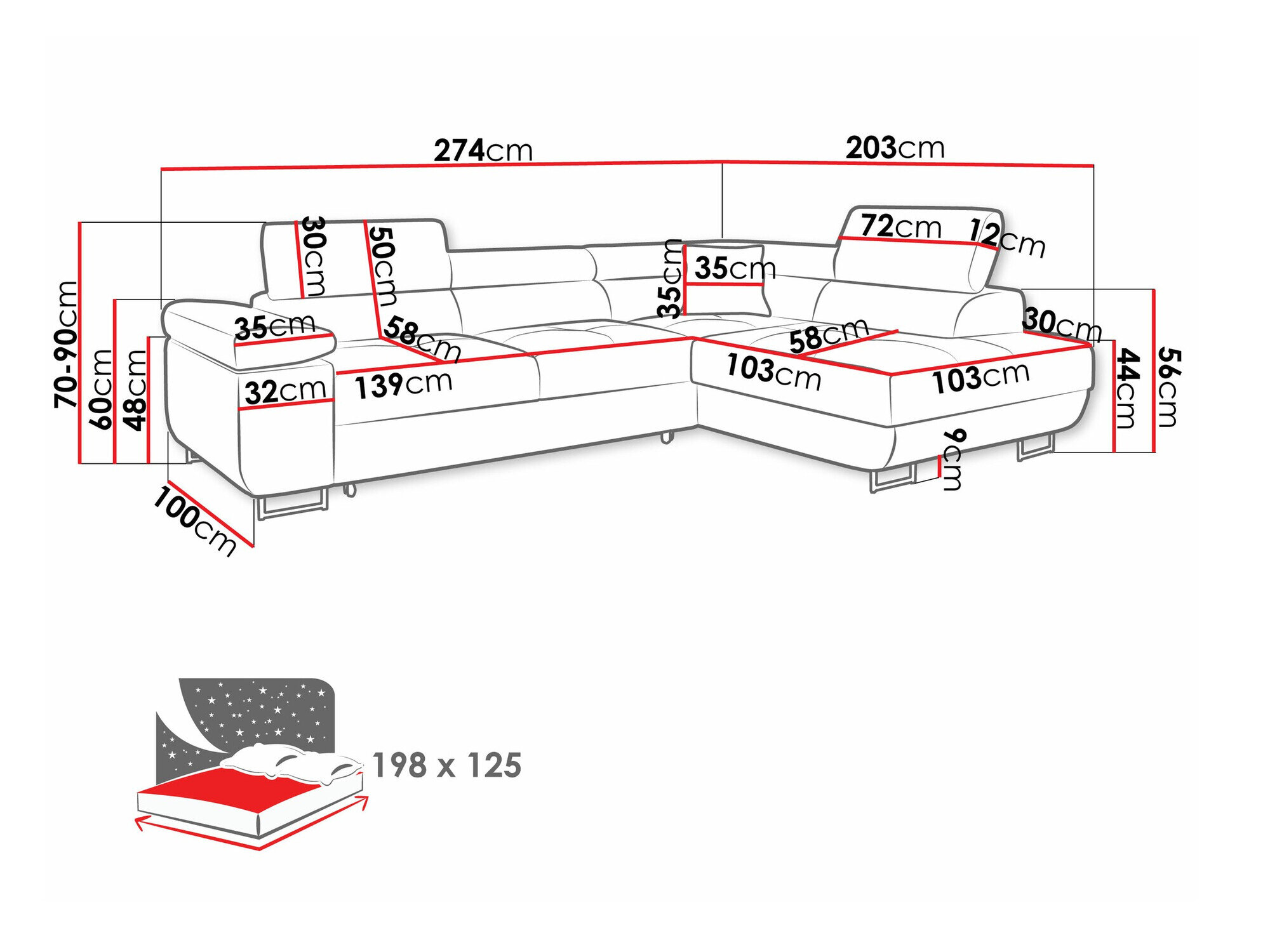 Hjørnesofa Comfivo Vinetum (Lux 05)
