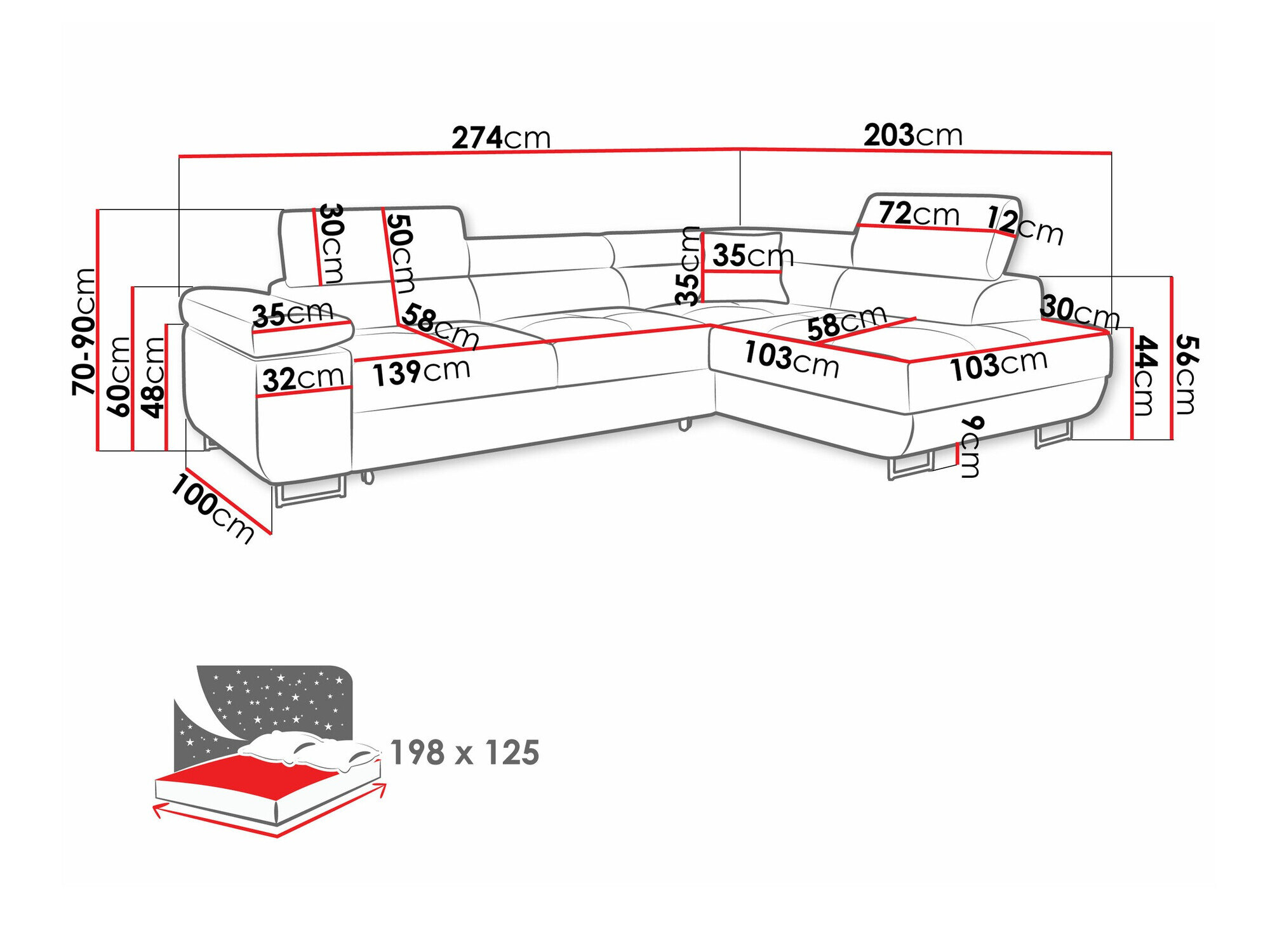 Hjørnesofa Comfivo Vinetum (Manila 35)