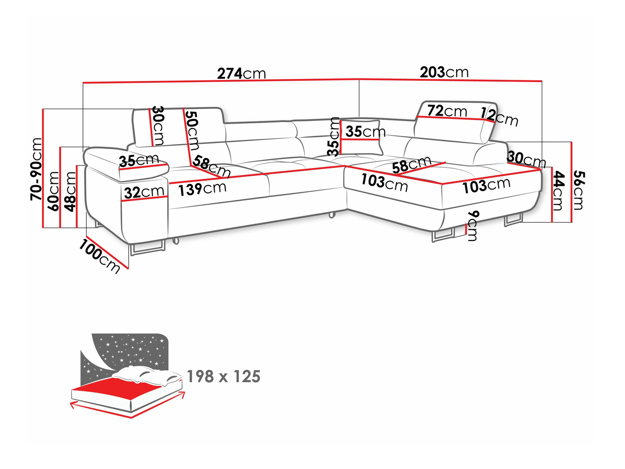 Hjørnesofa Comfivo Vinetum (Poso 135)