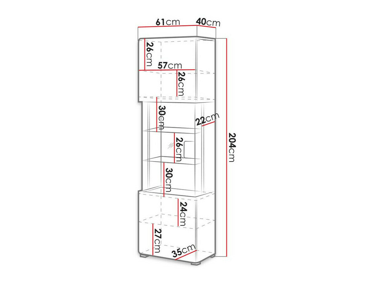 Reol Torsone 103 (Hvid + Glansfuld hvid)